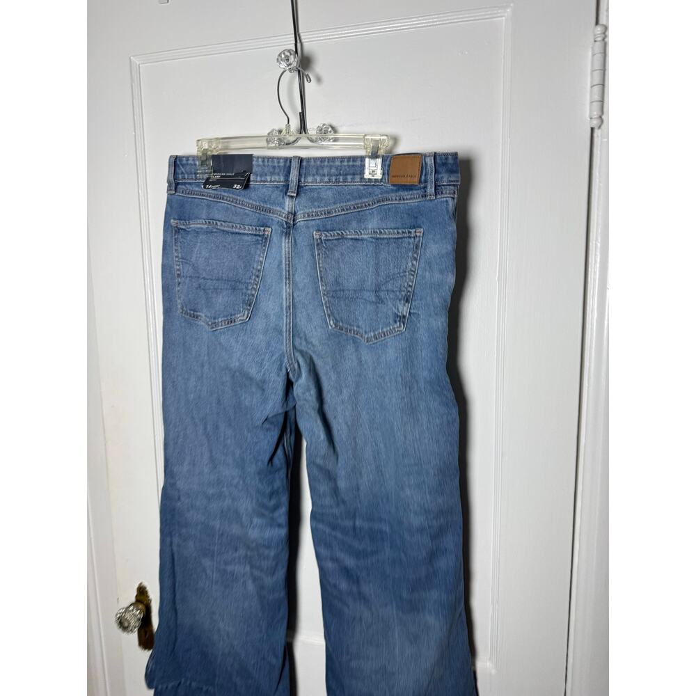American Eagle Outfitters Baggy High Rise Flare Denim Jeans Women's 14 S NEW - Picture 7 of 11
